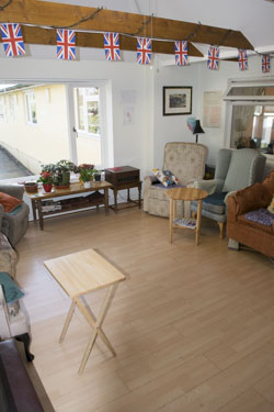 Spacious community rooms open for our retirement and care clients to relax in.